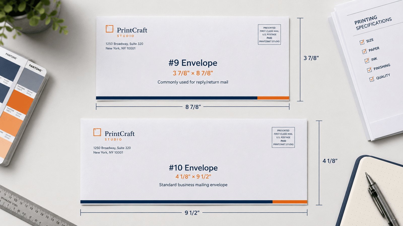 Custom Envelopes #9 vs #10 Sizes