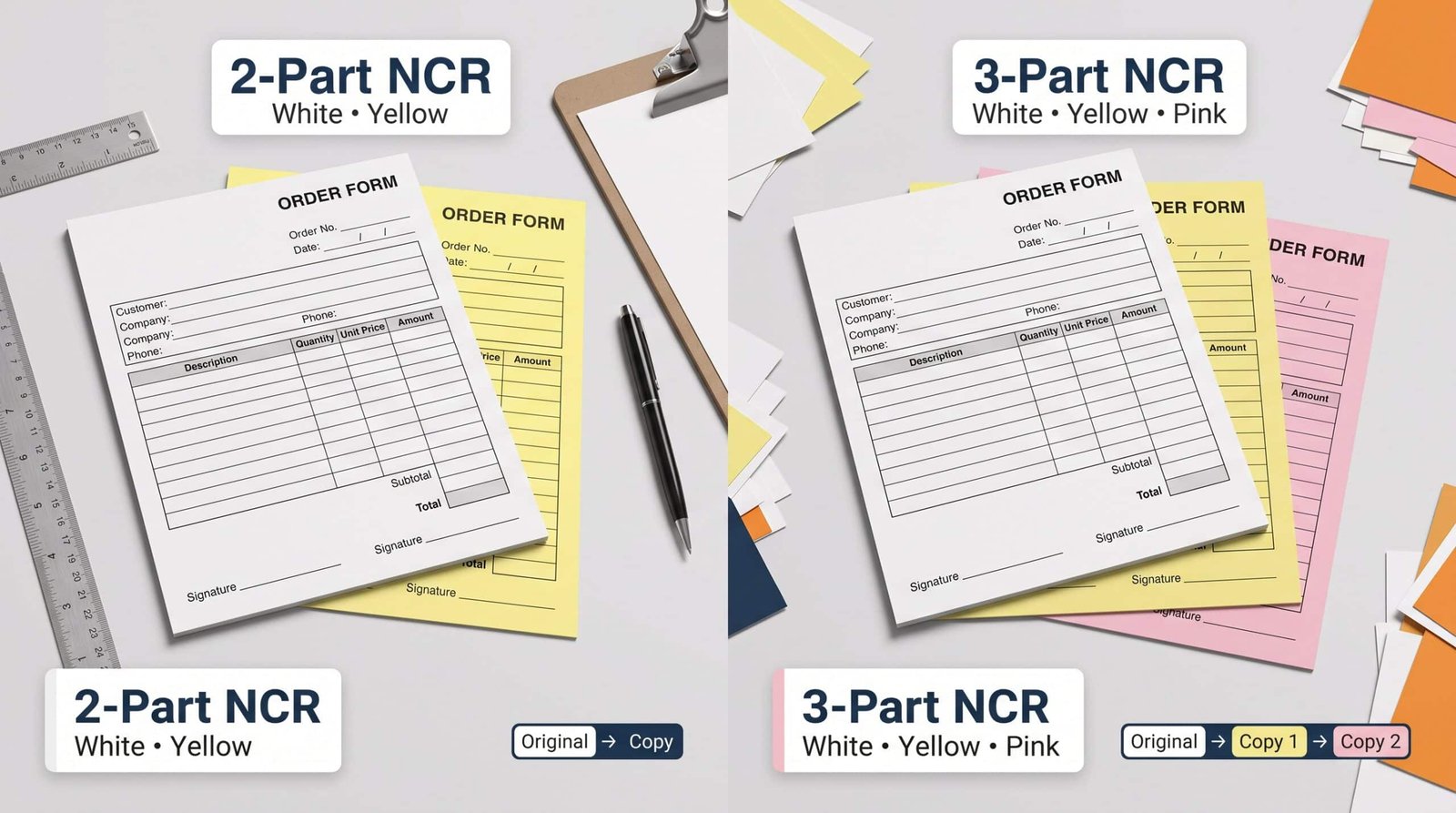 Carbonless NCR Multi-Part Order Forms