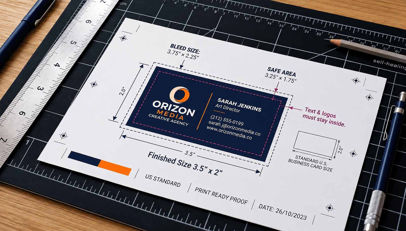 Business Card Sizes, Bleed and Dimensions Guide